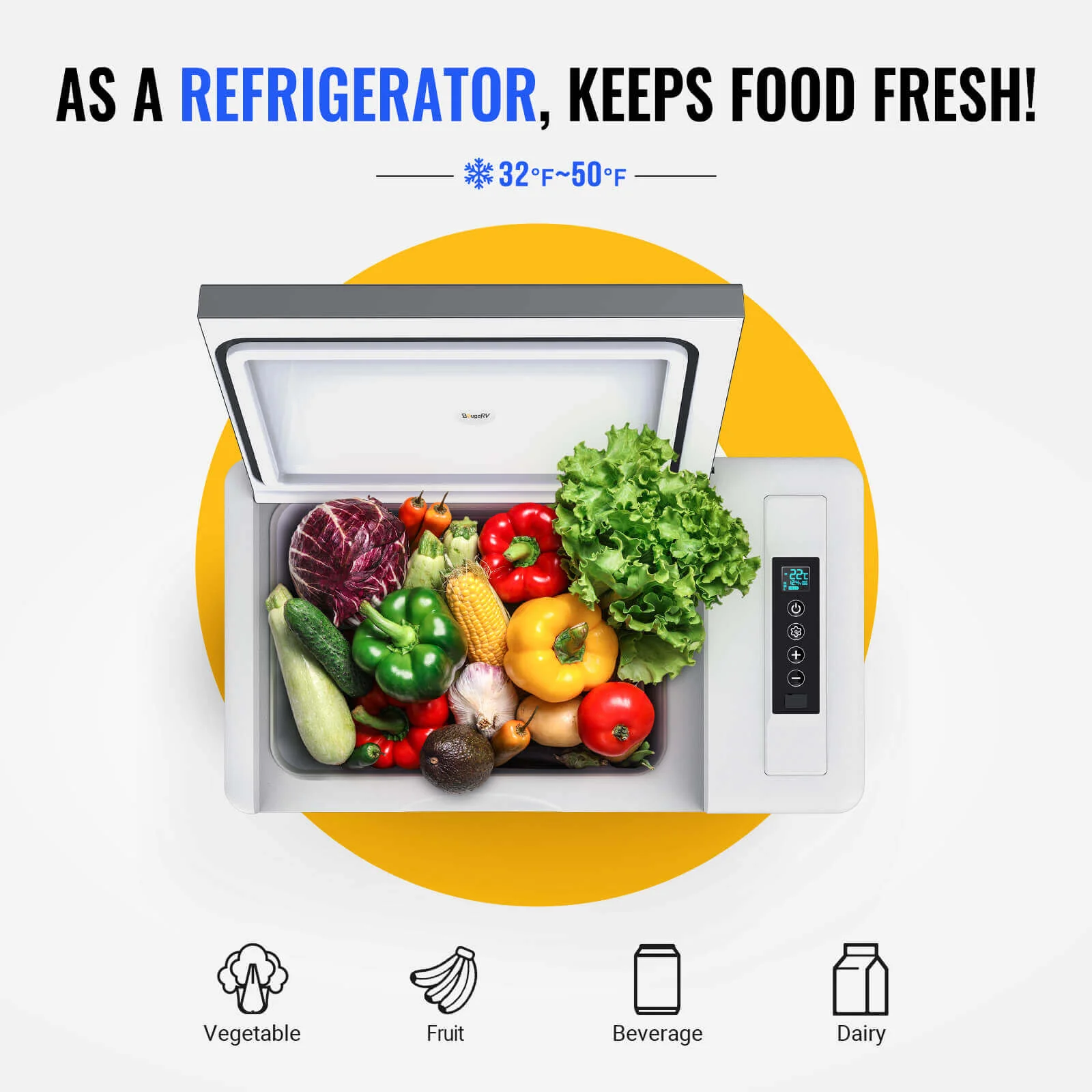 BougeRV 12V 30 Quart (28L) Portable Car Fridge - Image 4