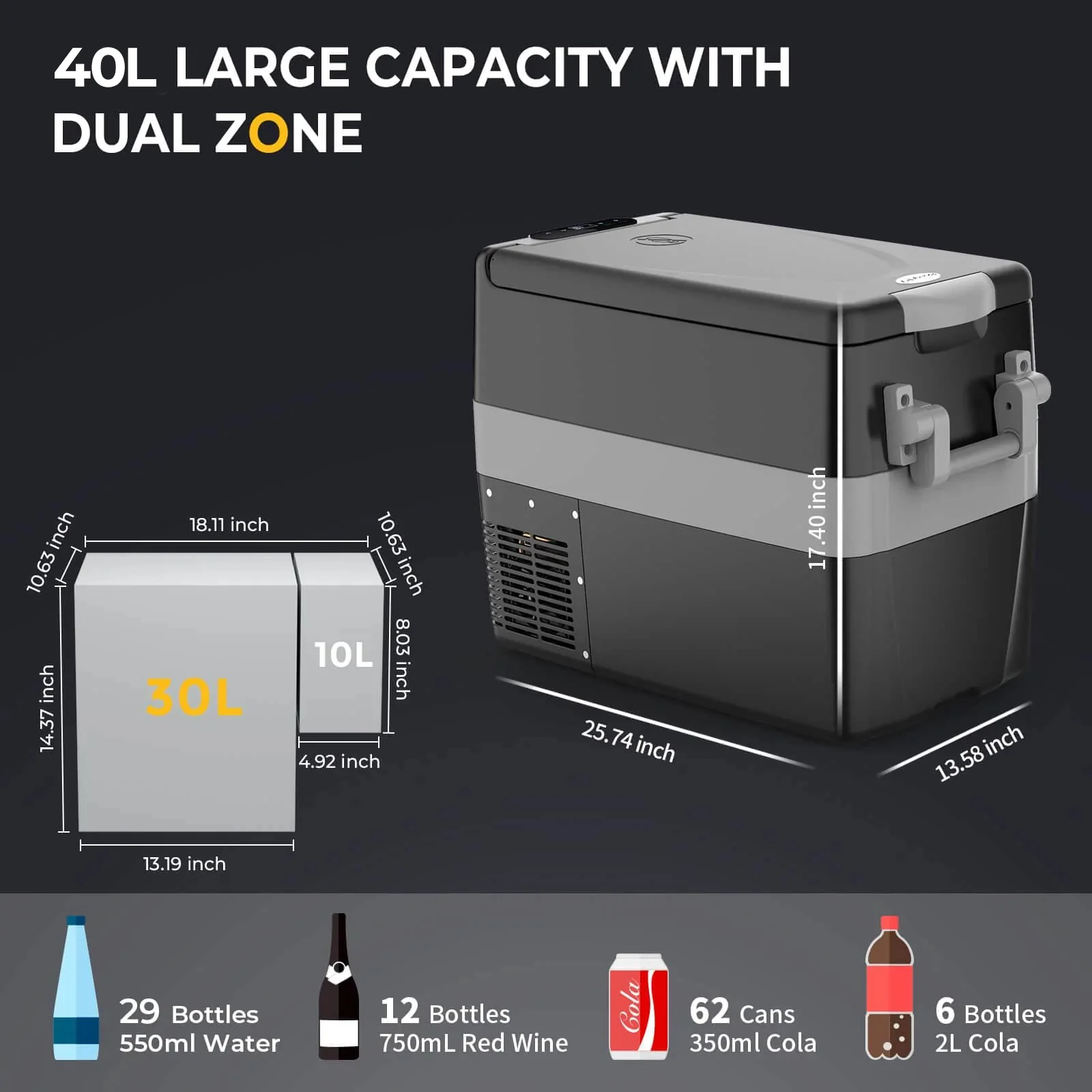 BougeRV 12V 42 Quart (40L) Portable Refrigerator/Freezer - Image 10