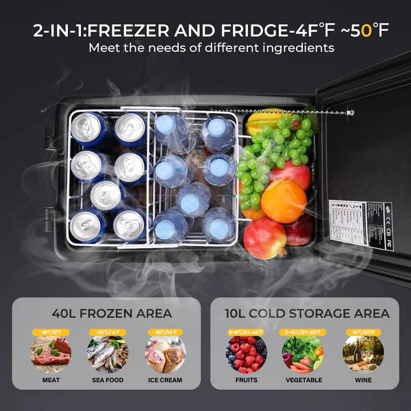 BougeRV 12V 42 Quart (40L) Portable Refrigerator/Freezer - Image 4